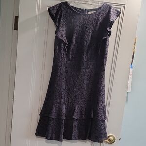 Elegant Lace Dress in Dark Purple